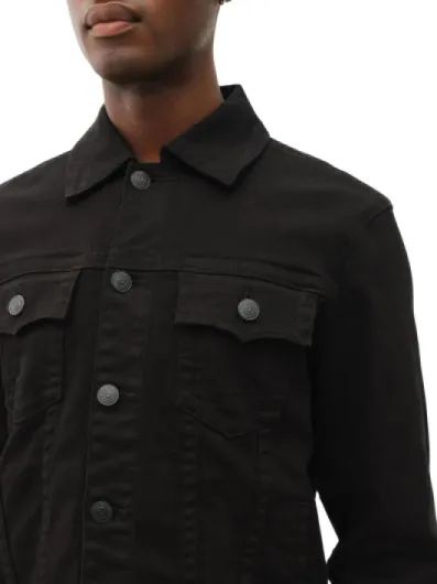 True Religion Men's Denim Trucker Jacket Trucker Jacket (pack of 1) 3XL 2sb Body Rinse Black