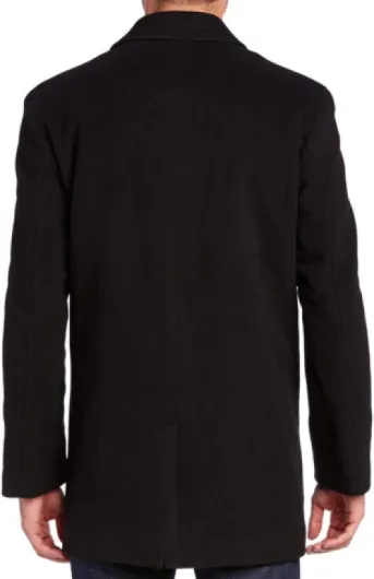 Cole Haan Men's Cashmere Blend Single Breasted Classic Coat With Shirt L Black