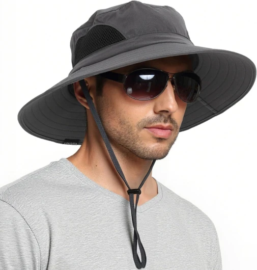 EINSKEY Wide Brim Sun Hat, UPF 50+ UV Protection Waterproof Packable Bucket Hat for Men & Women, Fishing Hiking Beach Garden One Size 01 Dark Grey