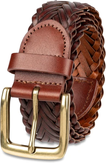 Men's Fully Adjustable Braided Belt 34 Brown
