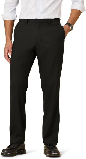 Men's Classic-Fit Wrinkle-Resistant Stretch Dress Pants 34W x 28L Black