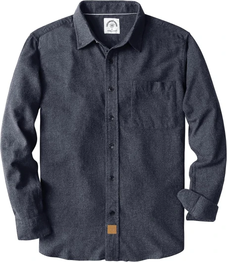 ® Flannel Shirt for Men Plaid Mens Button Down Long Sleeve Shirts Soft Pure Cotton Casual Cozy Regular Fit Grey Medium