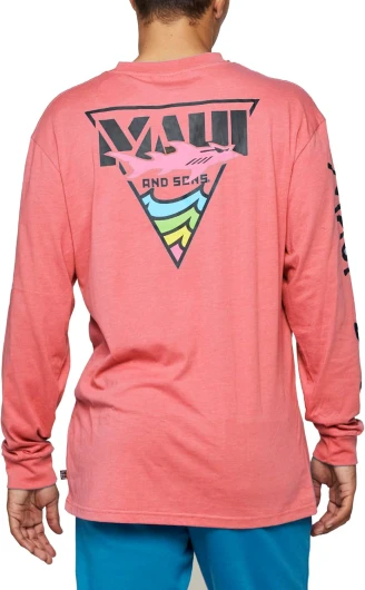 Long Sleeve Shirts for Men & Women - Multiple Styles & Colors - Graphic Tee Inspired by California Surf Culture Large Monsoon - Deep Coral