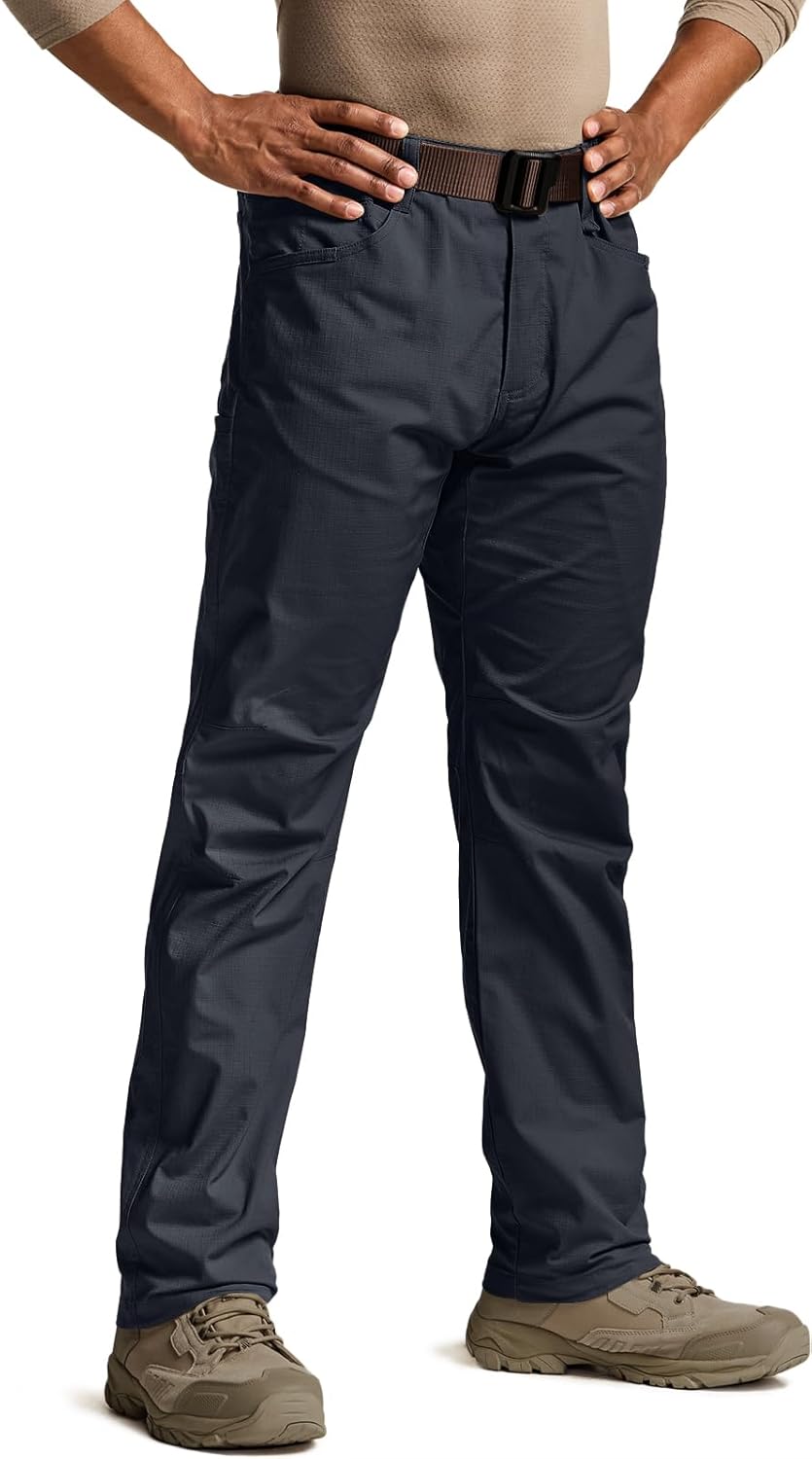 Men's Flex Stretch Tactical Pants, Water Resistant Ripstop Cargo Pants, Lightweight EDC Outdoor Work Hiking Pants 36W x 34L Tac-stretch Operator Navy