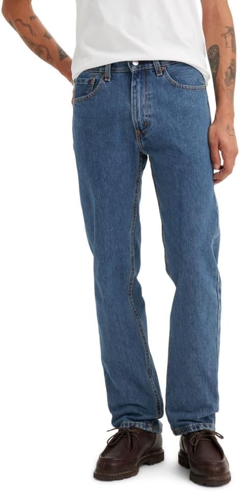 Levi's Men's 505 Regular Fit Jeans (Also Available in Big & Tall) Standard 34W x 32L Medium Stonewash