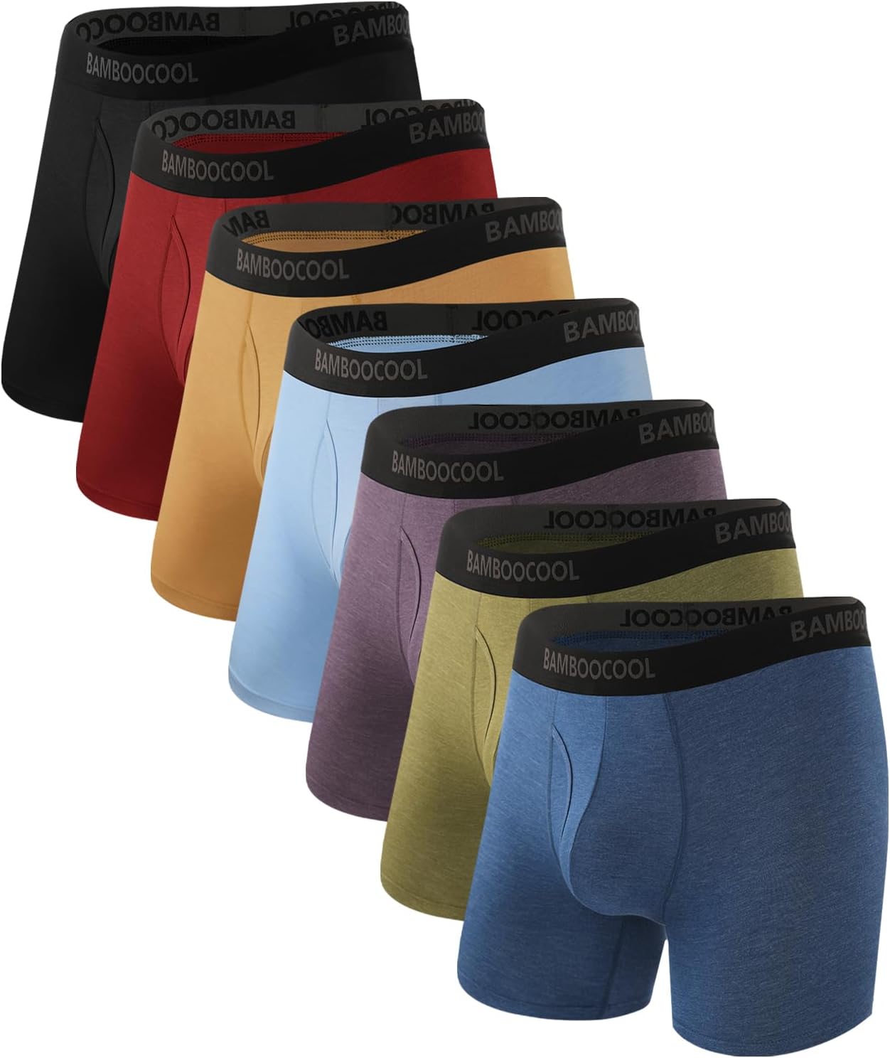 Men's Underwear Breathable Boxer Briefs with Fly Moisture-Wicking Lightweight Underwear 7-Pack X-Large 04-multicolor-7a(7 Pack)