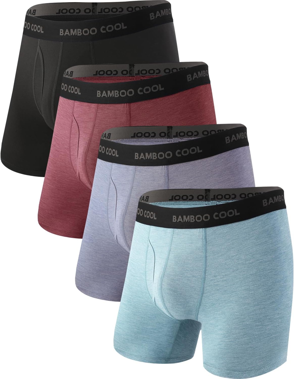 Men's Ultra Breathable Underwear,No Riding Up Boxer Briefs with ComfortFlexible Waistband,Multipack 01-multicolor (4 Pack) Large