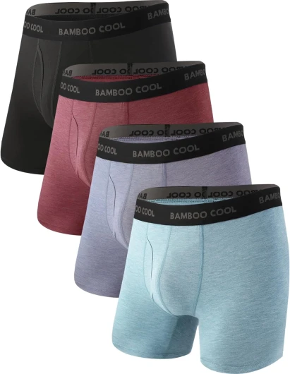 Men's Ultra Breathable Underwear,No Riding Up Boxer Briefs with ComfortFlexible Waistband,Multipack 01-multicolor (4 Pack) Large