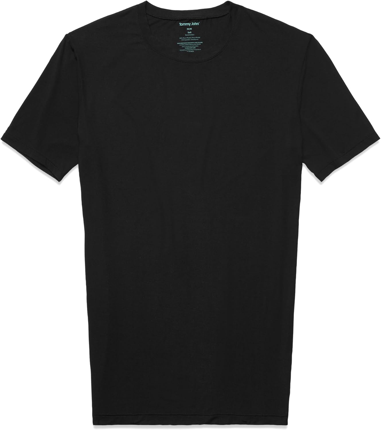 Men's Crew Neck Undershirt, Second Skin Fabric, Slim Fit T-Shirt with Stay Tuck Design 3X-Large Black-1 Pack