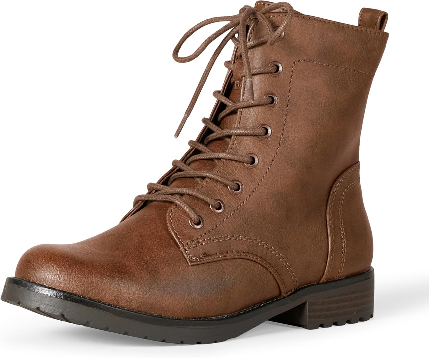 Women's Lace-Up Combat Boots 7.5 Cognac