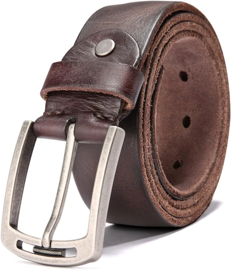 Men's 100% Italian Cow Leather Belt Men With Anti-Scratch Buckle,Packed in a Box 1001-brown 34-38