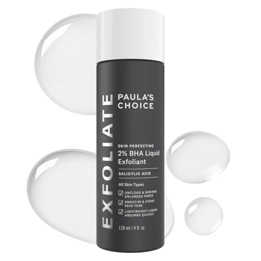 Paula's Choice SKIN PERFECTING 2% BHA Liquid Salicylic Acid Exfoliant-Facial Exfoliant for Enlarged Pores, Wrinkles & Fine Lines, Suitable for Blackhead-Prone Skin, Fragrance-Free Full Size - 4 Fl Oz