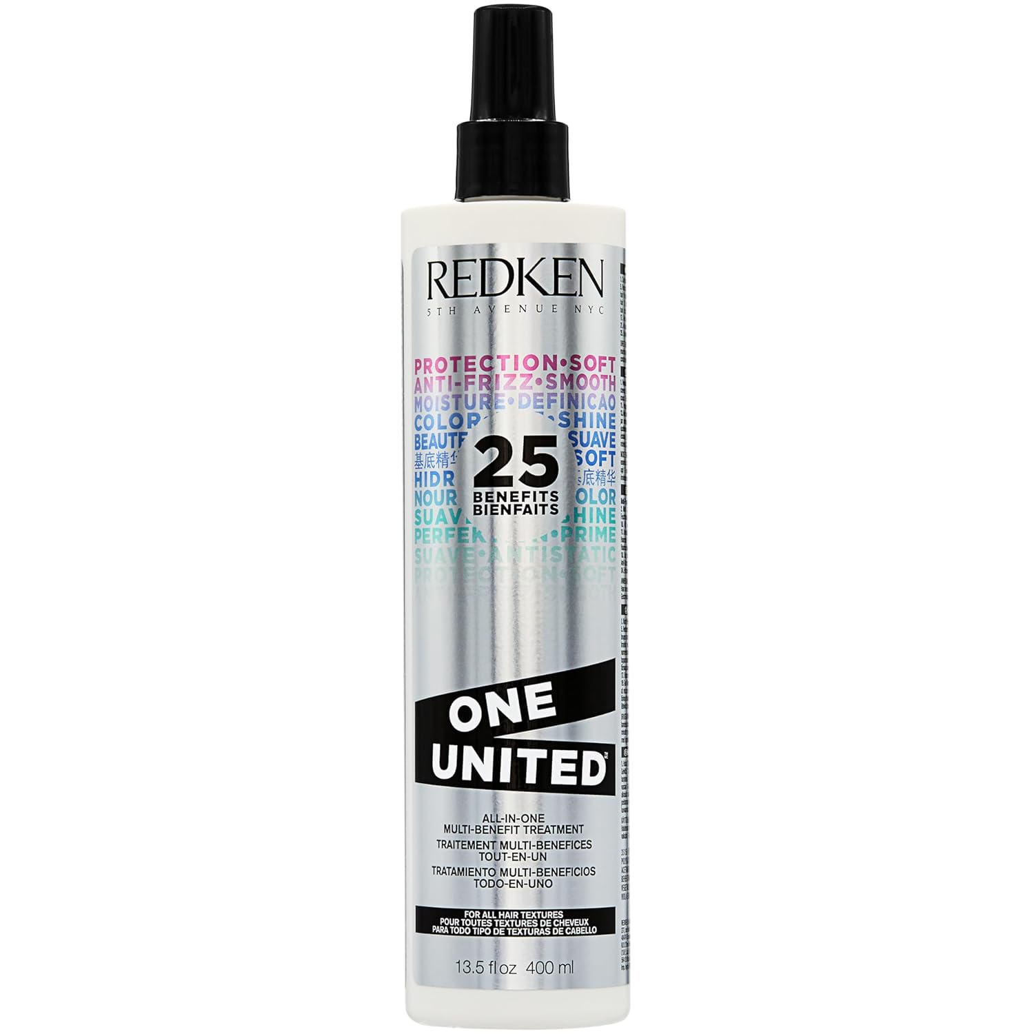 Redken One United All-In-One Leave In Conditioner - Multi-Benefit Treatment For All Hair Types, Heat Protectant Spray, Paraben-Free 13.5 Fl Oz (Pack of 1)