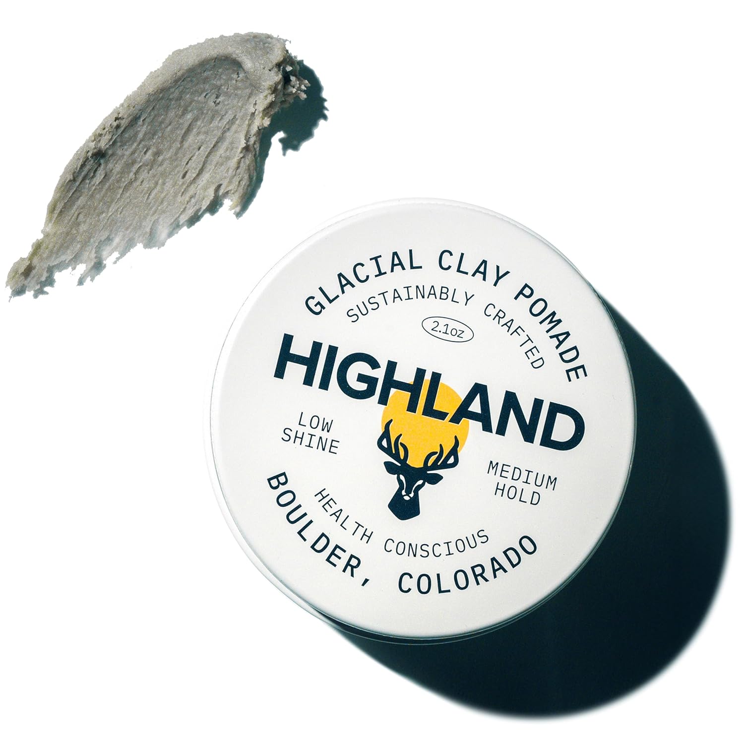 Glacial Hair Clay Pomade - Award winning hair styling clay for men and women made with 100% all natural and organic ingredients that promote hair and scalp health - Low shine, Medium Hold.