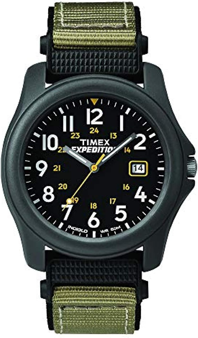 Men's Expedition Camper Nylon/Leather Strap Watch Gray/Black/Gray