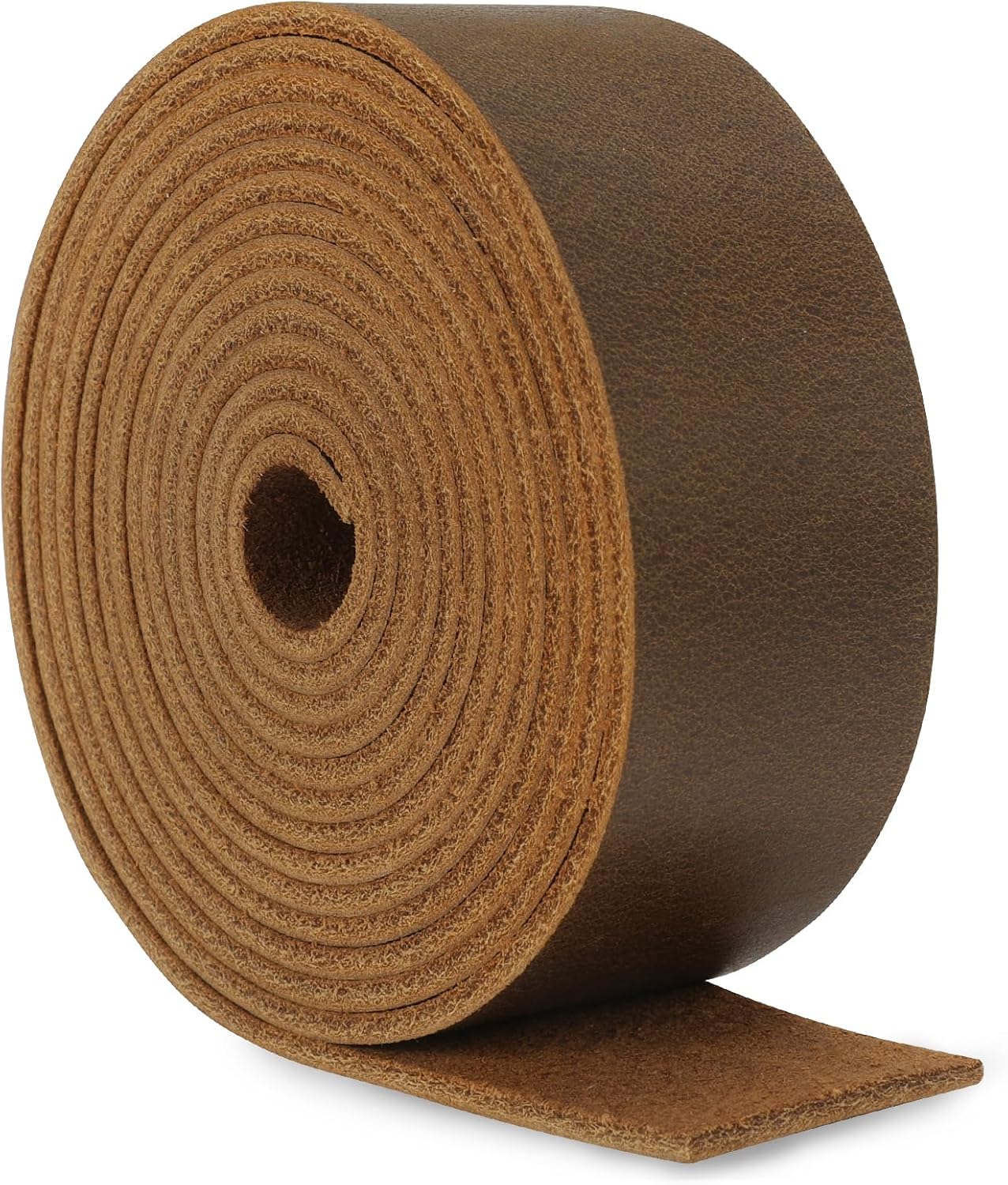 Jack&Chris 72.5 Inches Long Leather Straps for Crafts, 1 Inch Wide Leather Strips, Full Grain Leather for DIY Arts & Craft Projects, Fabric, Clothing, Dark Brown Yellow Brown 1 Inch