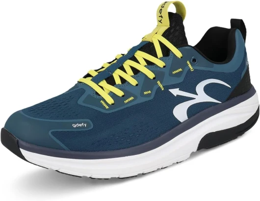 G-DEFY Mehalef Men’s Cross Trainer Shoe - Heel Support - VersoShock Technology for Pain Associated with Prolonged Standing or Walking - Arch Support - Diabetic Shoes - Wide Shoes - Free Orthotic 12 Wide Blue