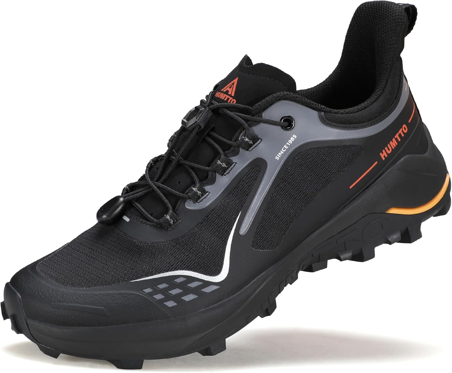 Men's Quick Laces Hiking Sneaker Lightweight Breathable Walking Outdoors Trail Running Shoes 9.5 Black