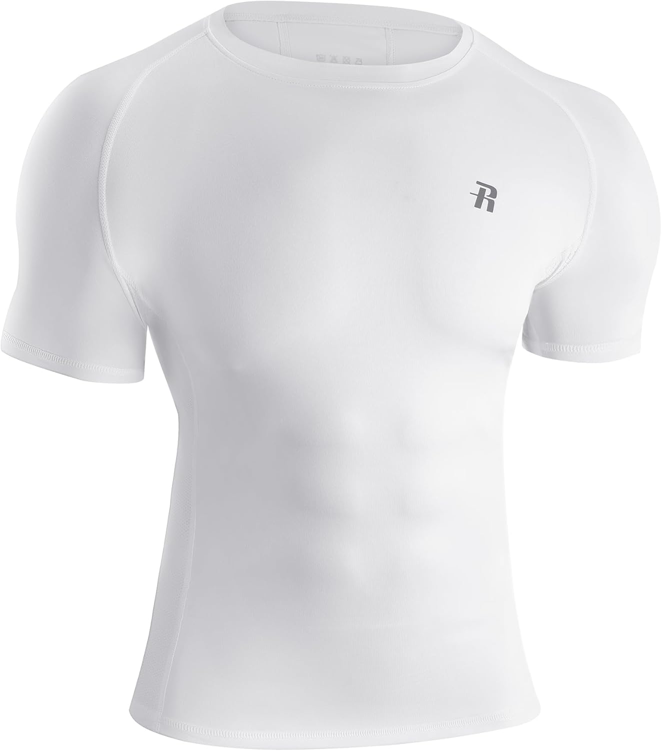 Short Sleeve Compression Shirts for Men, Quick Dry Cool Men's Compression T-Shirt, Athletic Workout Base Layer 3X-Large White