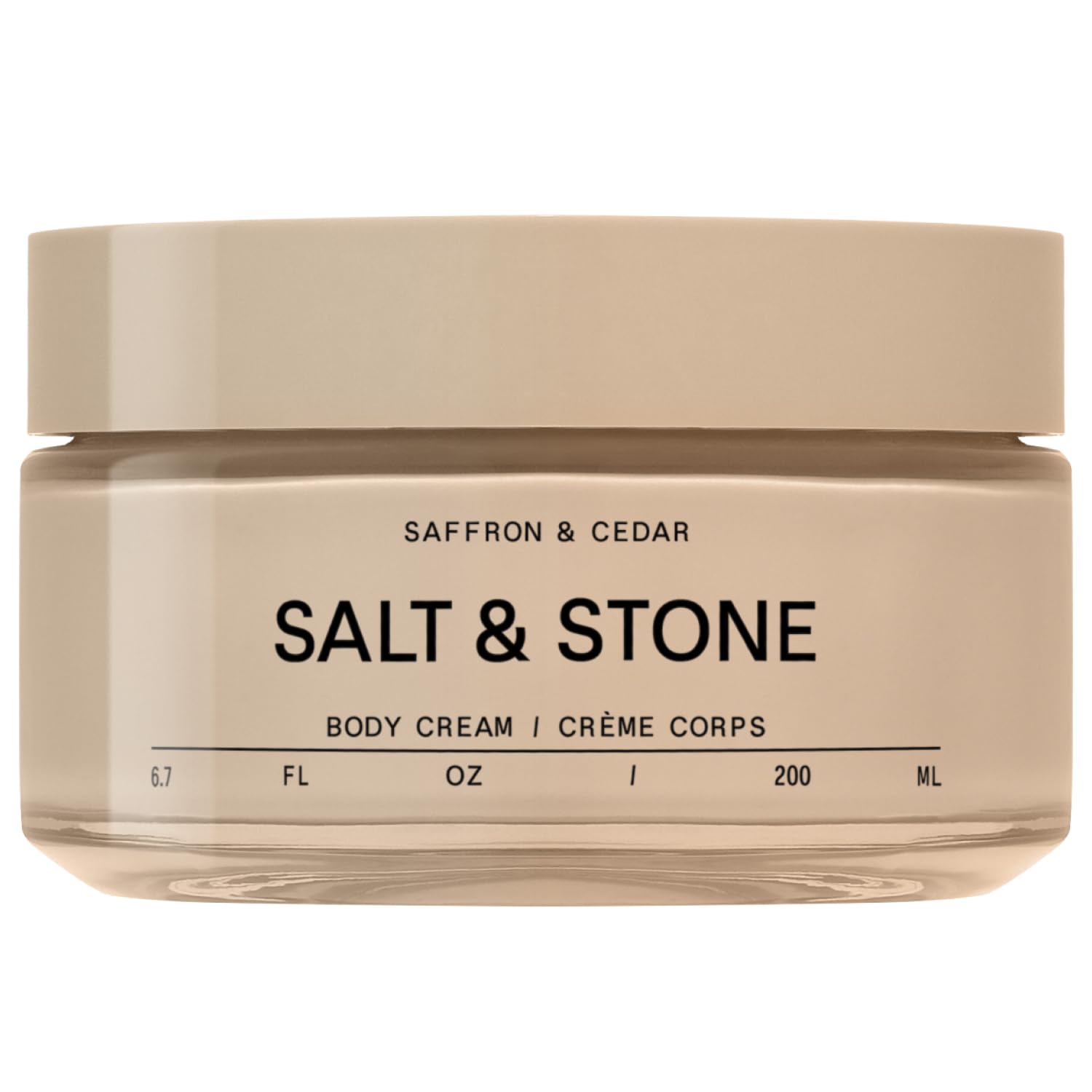 Salt & Stone Body Cream – Saffron & Cedar - Hydrating Formula with Seaweed Extracts, Spirulina & Squalane - Deep Hydration, Skin Barrier Support & Healthy Glow - for all Skin Types (6.7 fl oz)
