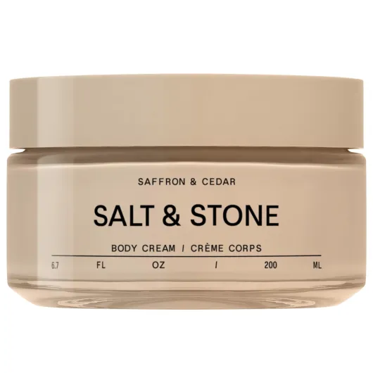 Salt & Stone Body Cream – Saffron & Cedar - Hydrating Formula with Seaweed Extracts, Spirulina & Squalane - Deep Hydration, Skin Barrier Support & Healthy Glow - for all Skin Types (6.7 fl oz)