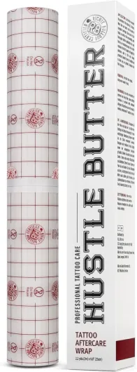 Hustle Butter Second Skin Tattoo Wrap - 9.8 Inches x 2.2 Yards - Transparent Adhesive Roll - Easy Removal, Mess-Free Body Art Wrap - Breathable & Latex-Free - for Medium Tattoo Aftercare Medium Roll (9.8 in x 2.2 yd)