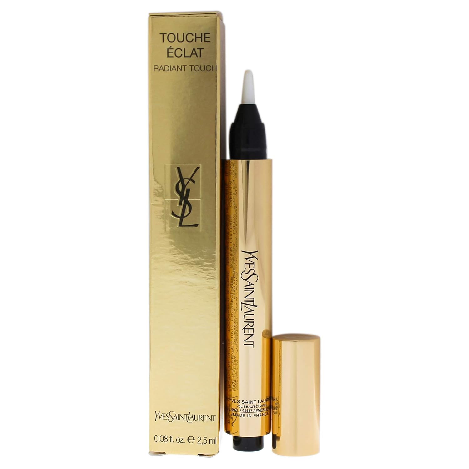 Yves Saint Laurent Touche Eclat Radiant Touch Concealer 0.08, No - 2 Luminous Ivory, 0.1 Ounce 0.1 Fl Oz (Pack of 1) Luminous Ivory