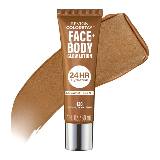 ColorStay Face & Body Glow Lotion, Hydrating Glow Moisturizer, 24HR Hydration, Illuminating Luminizing Shimmer, 130 If You Glow You Glow