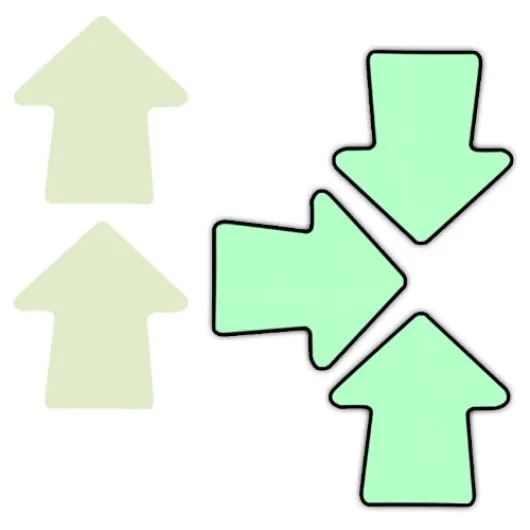 Tapes Pro Glow Arrows Glow In The Dark Phosphorescent Vinyl Tape, Directional Arrows, 3" Height, 15 mils Thick (1 Bag; 25 Arrows) 3" Arrows 1 Bag