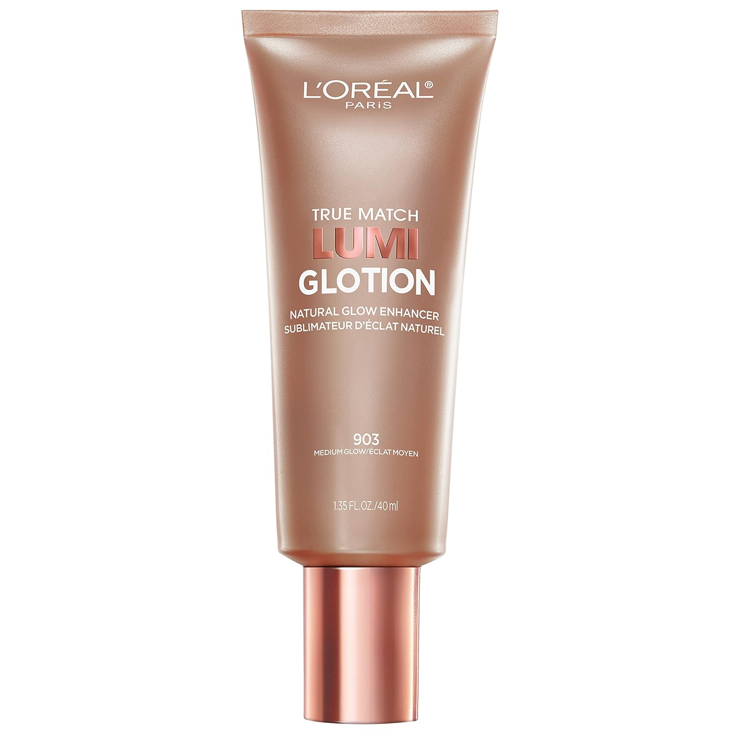 L'Oreal Paris Makeup True Match Lumi Glotion, Natural Glow Enhancer, Illuminator Highlighter, Bronzing Drops For a Sun-Kissed Glow, 903 Medium 1.35 Fl Oz (Pack of 1) 903 Medium