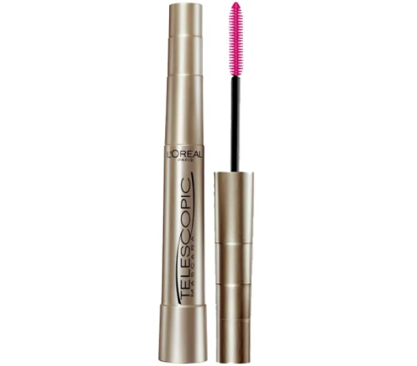 L'Oreal Paris Makeup Telescopic Original Lengthening, Lash Separating Mascara with Dual Precision Brush, Washable, Blackest Black, 0.27 Fl Oz., 1 Count Washable Blackest Black 0.27 Fl Oz (Pack of 1)