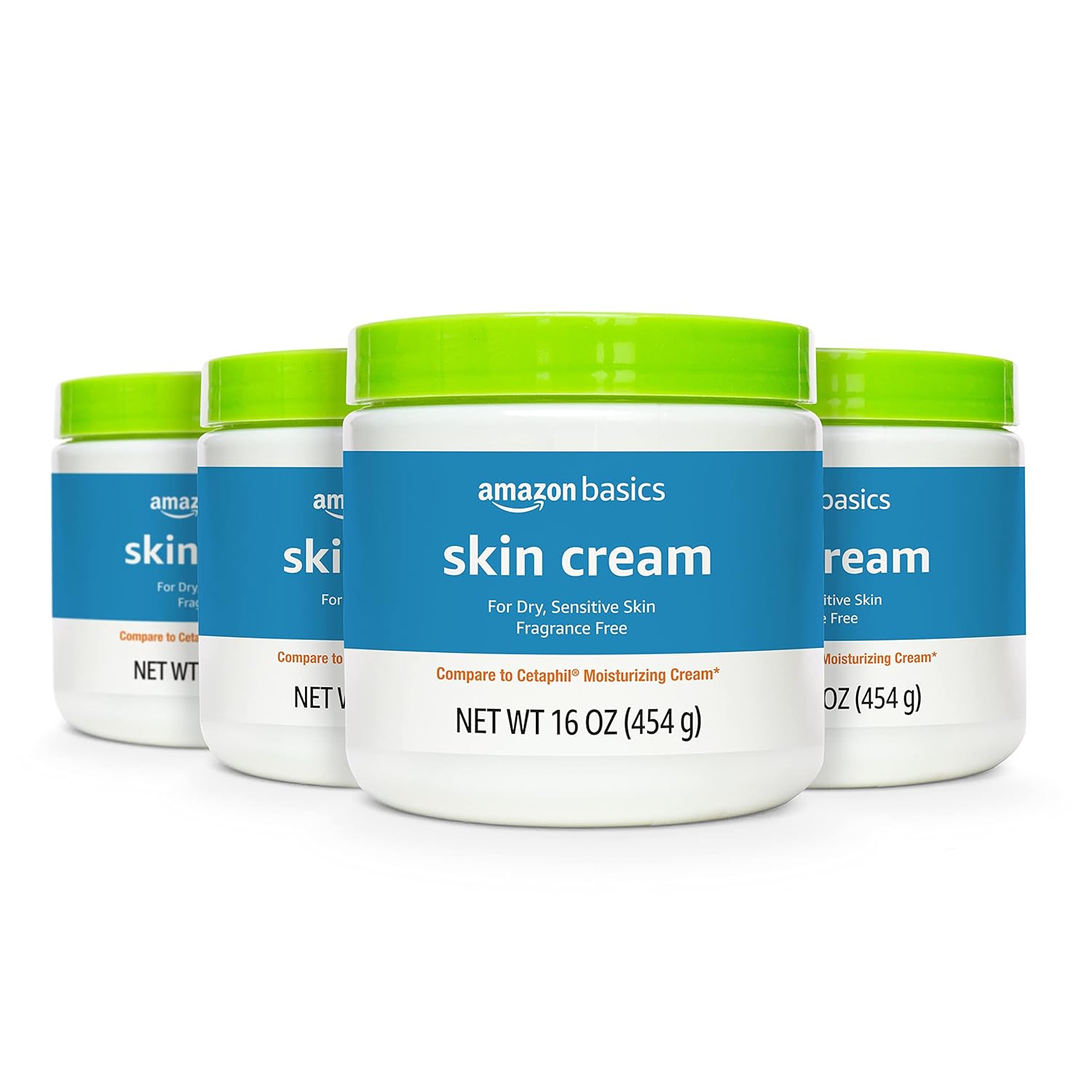 Ultra Moisturizing Skin Cream for Dry & Sensitive Skin, Dermatologist Tested, Fragrance Free, 16 Ounce (Pack of 4) (Previously Solimo) 16 Fl Oz (Pack of 4)