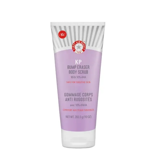 KP Bump Eraser Body Scrub with 10% AHA, Keratosis Pilaris Skin Exfoliater with Glycolic and Lactic acids, Helps Reduce Chicken Skin Bumps, Safe for Sensitive Skin, 10 oz 10 Ounce (Pack of 1)