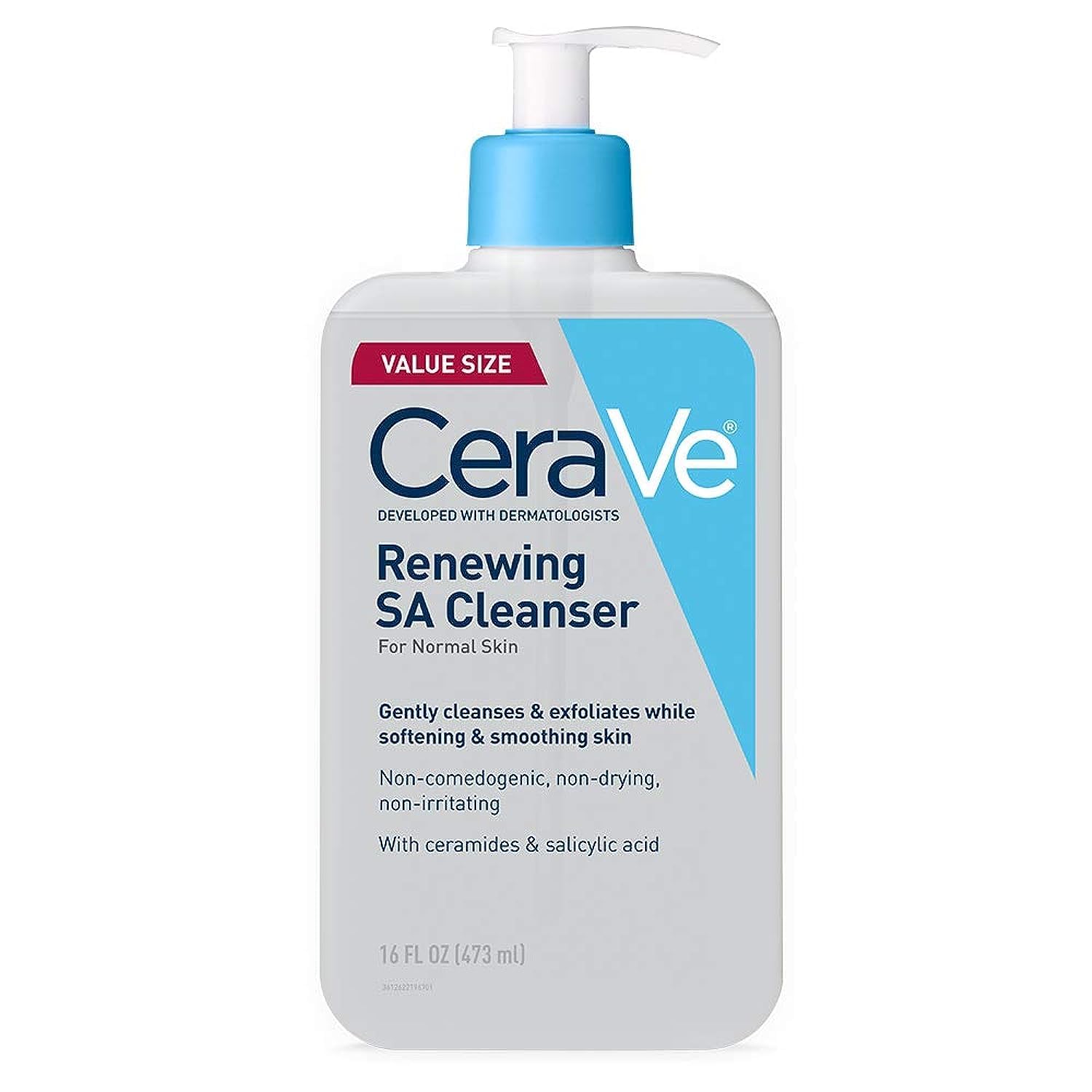Renewing Salicylic Acid Cleanser, Formulated With Hyaluronic Acid, Niacinamide, & Ceramides, Gentle BHA Exfoliating Face Wash Smooths & Softens Skin, Non Comedogenic & Fragrance Free, 16 Ounce Fragrance Free 16 Fl Oz (Pack of 1)