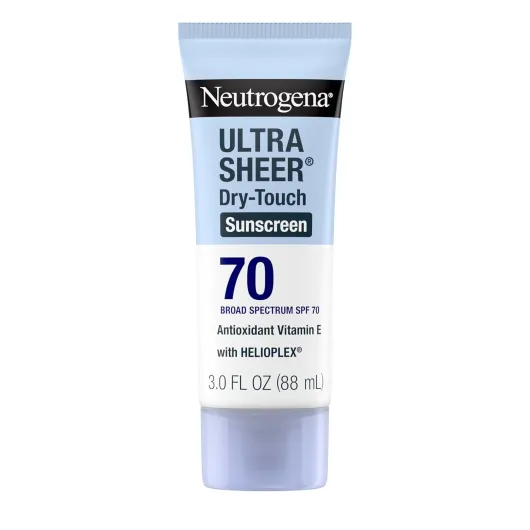 Ultra Sheer Dry-Touch Sunscreen Lotion SPF 70, Broad Spectrum, Water Resistant 80 Min, Oil-Free, Oxybenzone-Free, Non-Comedogenic, Matte Finish, Body Sunscreen, Travel Size 3 Fl Oz 3 Fl Oz (Pack of 1)