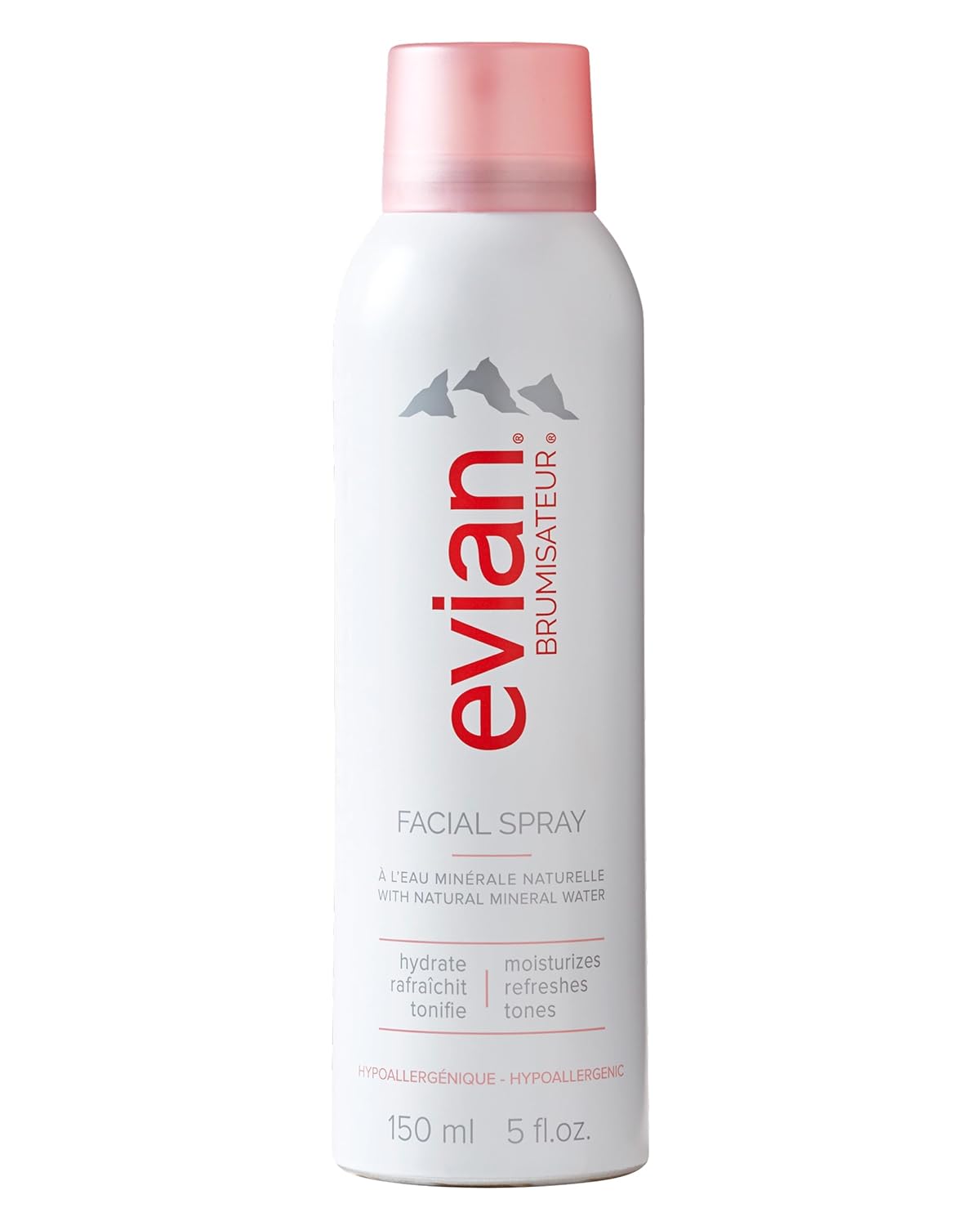 BRUMISATEUR Evian Facial Spray - Hydrating Mineral Water Mist for Face & Skin - Refreshes Makeup, Sets, & Tones - Daily Skincare Essential for Hydration and Moisturizing 5 Fl Oz (Pack of 1)