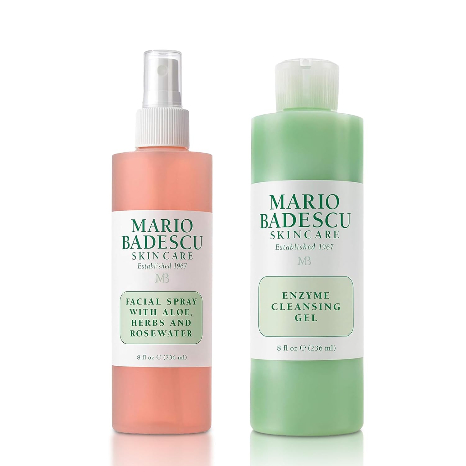 Mario Badescu Facial Spray with Aloe, Herbs and Rose Water for All Skin Types, Face Mist that Hydrates, Rejuvenates & Clarifies 8 Fl Oz (Pack of 2)