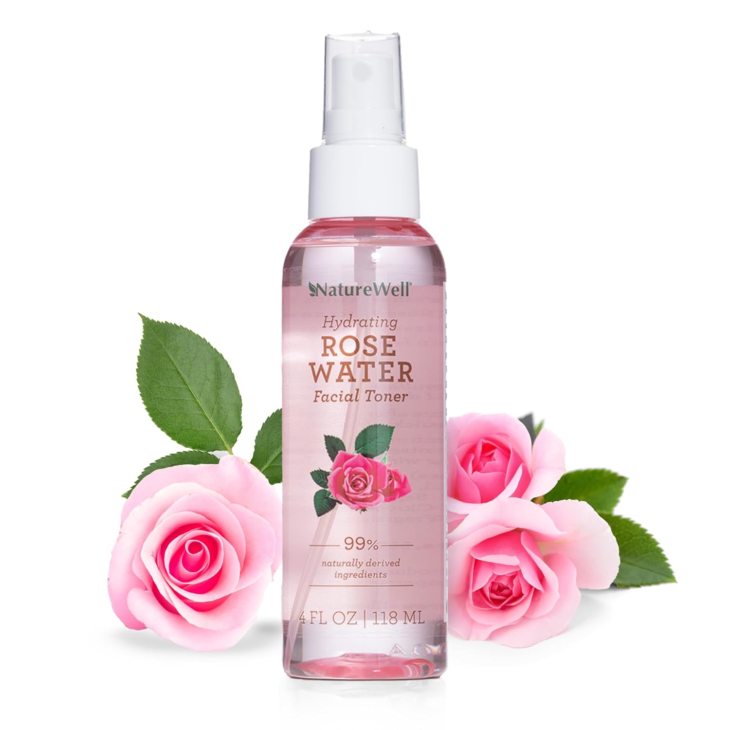 Rose Water Hydrating Facial Toner Mist for Dewy & Radiant Skin, Refreshing, Conditioning, Soothing, Moisturizing, Perfect for Travel, 4 Fl Oz