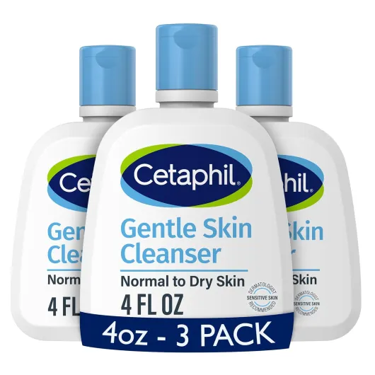 Face Wash, Hydrating Gentle Skin Cleanser for Dry to Normal Sensitive Skin, 4 oz 3 Pack, Fragrance Free, Soap Free and Non-Foaming Unscented 4 Fl Oz (Pack of 3)