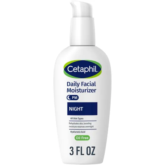 Night Moisturizer for Face, Hydrating Facial Moisturizer with Hyaluronic Acid, For All Skin Types, Lightweight and Non-Comedogenic, Dermatologist Recommended for Sensitive Skin, 3oz