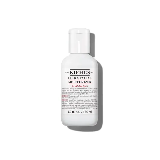 Kiehl's Ultra Facial Moisturizer, for Easy Daily Hydration, Infused with Squalane and Glycerin, Replenishes Moisture Barrier and Softens Skin, Suitable for All Skin Types, Fragrance-Free 4.2 Fl Oz / 125 ml