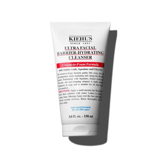 Kiehl's Ultra Facial Barrier-Hydrating Cleanser, Cream-To-Foam Non-Stripping Daily Face Wash For All Skin Types, Including Sensitive 5 Fl Oz (Pack of 1)
