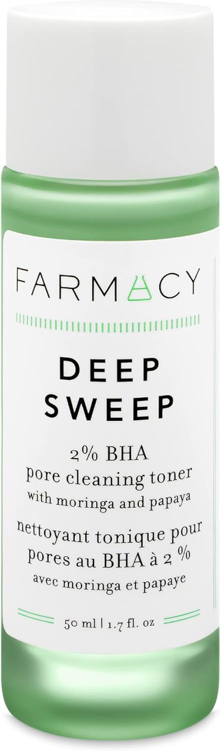 2% Salicylic Acid Toner for Face - Deep Sweep Gentle BHA Exfoliant for Oily Skin - Refines Texture with Papaya Enzymes & Moringa Water for a Healthy-Looking Complexion (50ml) 1.7 Fl Oz (Pack of 1)