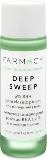 2% Salicylic Acid Toner for Face - Deep Sweep Gentle BHA Exfoliant for Oily Skin - Refines Texture with Papaya Enzymes & Moringa Water for a Healthy-Looking Complexion (50ml) 1.7 Fl Oz (Pack of 1)