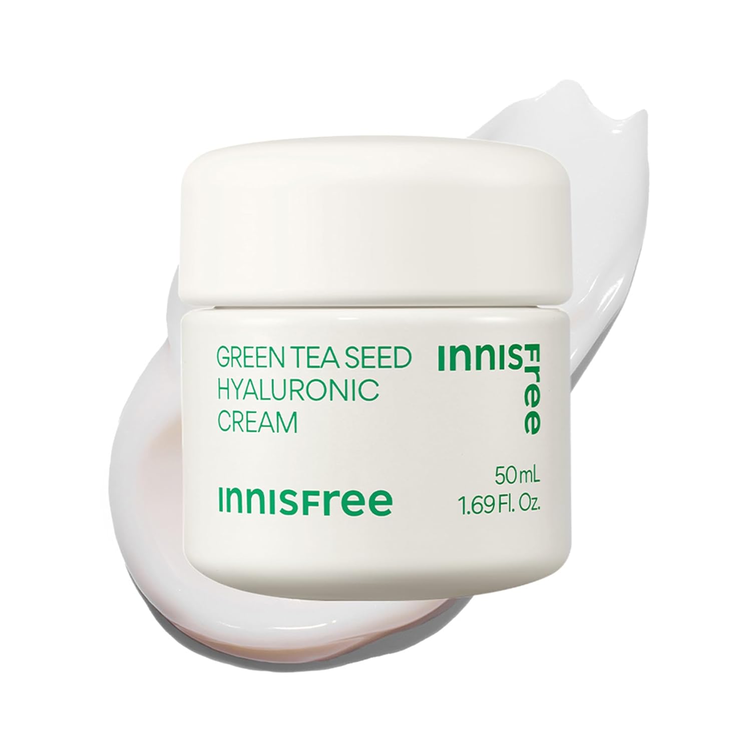 Innisfree Green Tea Seed Hyaluronic Acid Cream with Barrier Boosting Complex & Ceramide, Hydrating Korean Face Moisturizer and Balancing Cream 1.69 oz - / 50 ml
