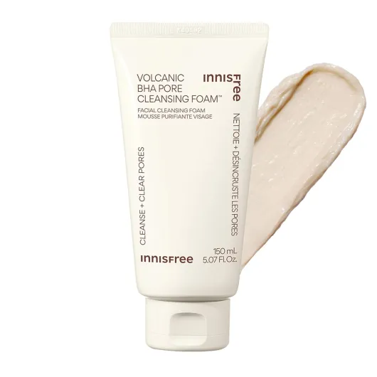 Innisfree Volcanic BHA Pore Cleansing Foam, Korean Face Wash with Salicylic Acid, Oil Control, Deep Clean, Pore Care, Sulfate-Free Formula New 5.07 Fl Oz (Pack of 1)