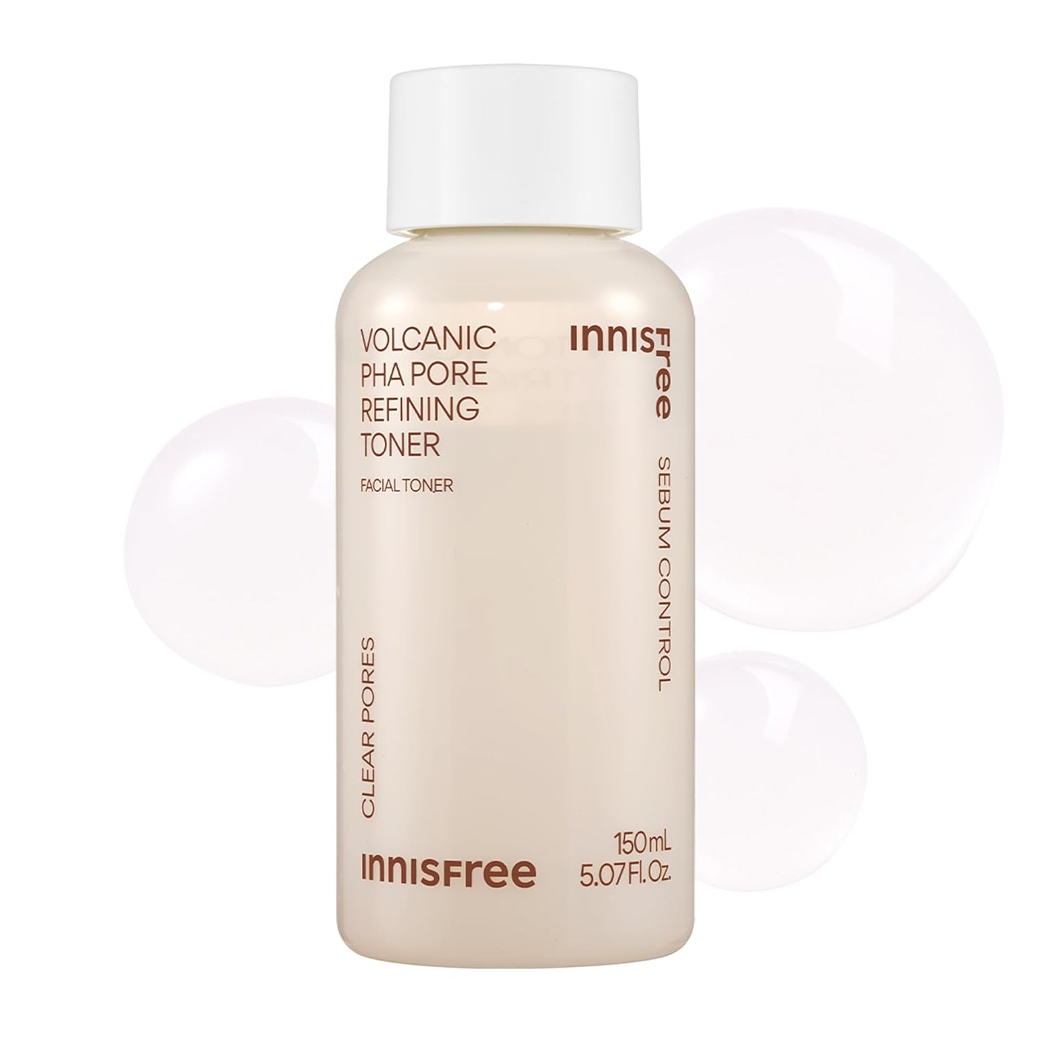 Innisfree Volcanic PHA Toner, Korean Skincare with AHA & BHA, Refines Texture, Controls Oil, Exfoliating Face Treatment