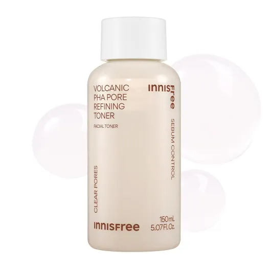 Innisfree Volcanic PHA Toner, Korean Skincare with AHA & BHA, Refines Texture, Controls Oil, Exfoliating Face Treatment