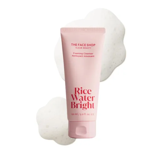 Rice Water Bright Foaming Facial Cleanser with Ceramide, Gentle Face Wash for Hydrating & Moisturizing, Vegan Face Cleanser, Makeup Remover, Korean Skin Care for All Skin Types, 150ml Rice & Floral 5 Fl Oz (Pack of 1)