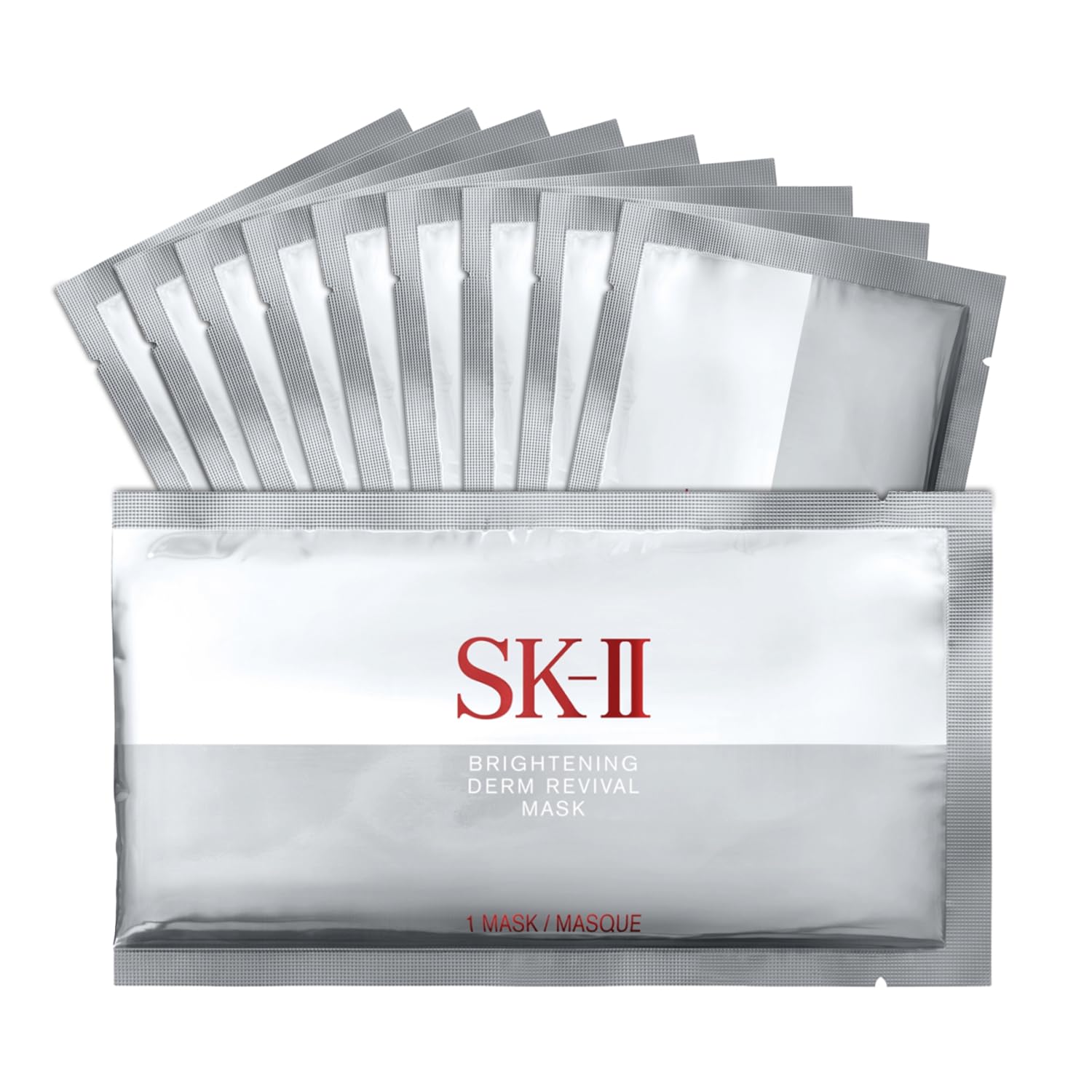 SK-II Brightening Face Mask - Derm Revival Sheet Mask to Improve Radiance, Skin Texture & Dark Spots - Enriched with PITERA, Vitamin C & Niacinamide (10 Count)